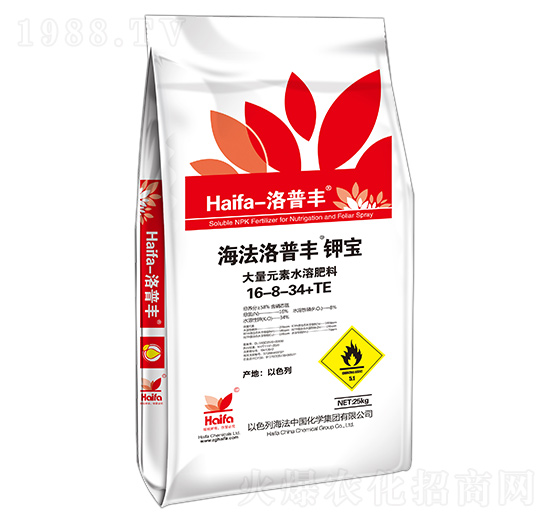 大量元素水溶肥料16-8-34+TE-海法洛普豐·鉀寶-海法