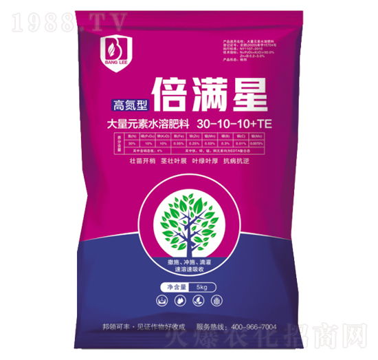 高氮型大量元素水溶肥料30-10-10+TE-倍滿星-邦領農(nóng)業(yè)