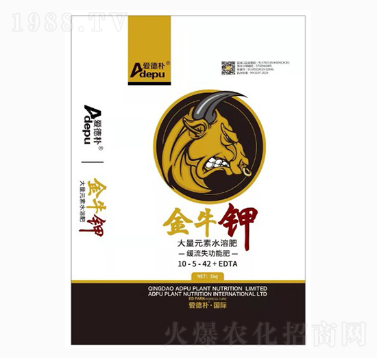 金牛鉀大量元素水溶肥10-5-42+EDTA-愛(ài)德樸