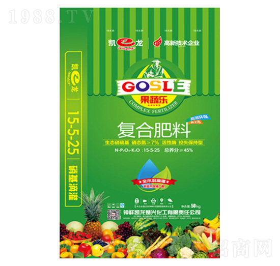 高塔硝硫基復(fù)合肥料15-5-25-果蔬樂-凱龍化工