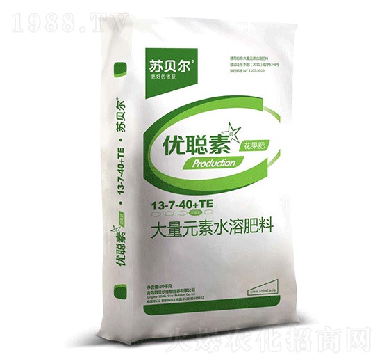 花果專用大量元素水溶肥料13-7-40+TE-優(yōu)聰素-沐春農(nóng)資