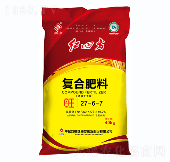 玉米適用氯基復合肥料27-6-7-紅四方