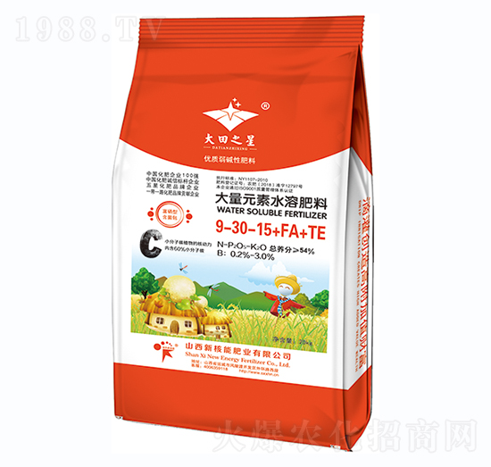 大量元素水溶肥料9-30-15+FA+TE-新核能