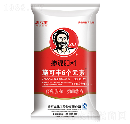 6個元素摻混肥料30-0-12-施可豐
