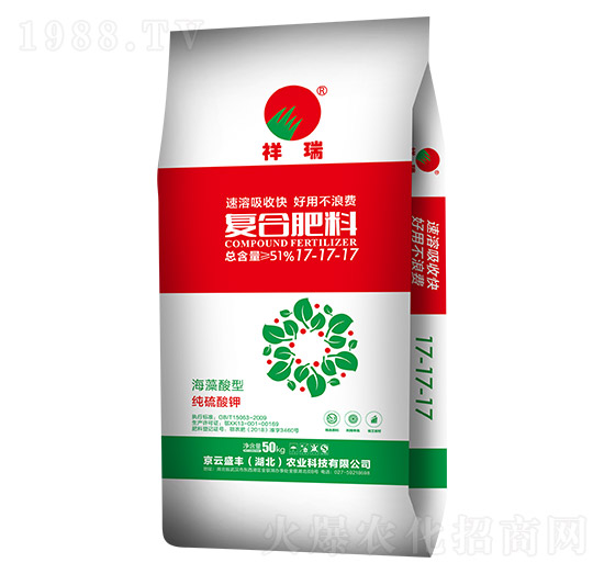 純硫酸鉀復(fù)合肥料17-17-17-祥瑞-京云盛豐