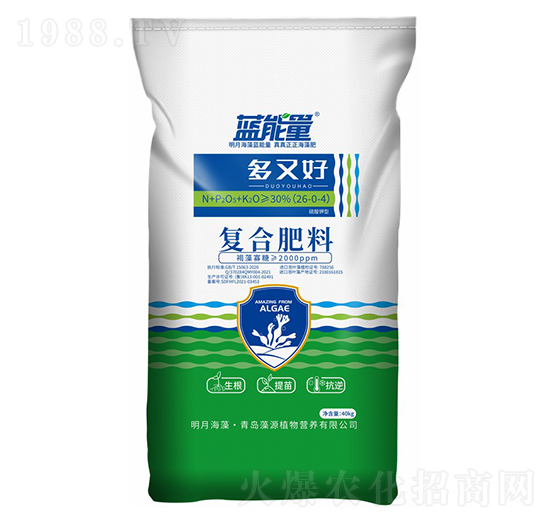 多又好復(fù)合肥料26-0-4-藍(lán)能量-藻源植物