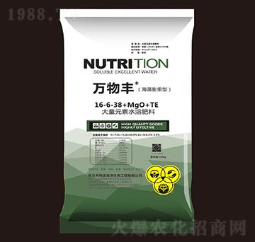 海藻膨果型大量元素水溶肥料16-6-38+MgO+TE-萬物豐-方護作物